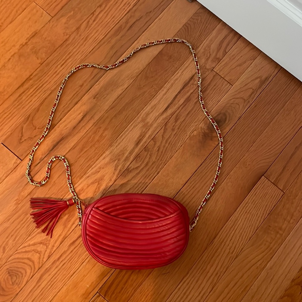 Red Leather Cross Body Bag